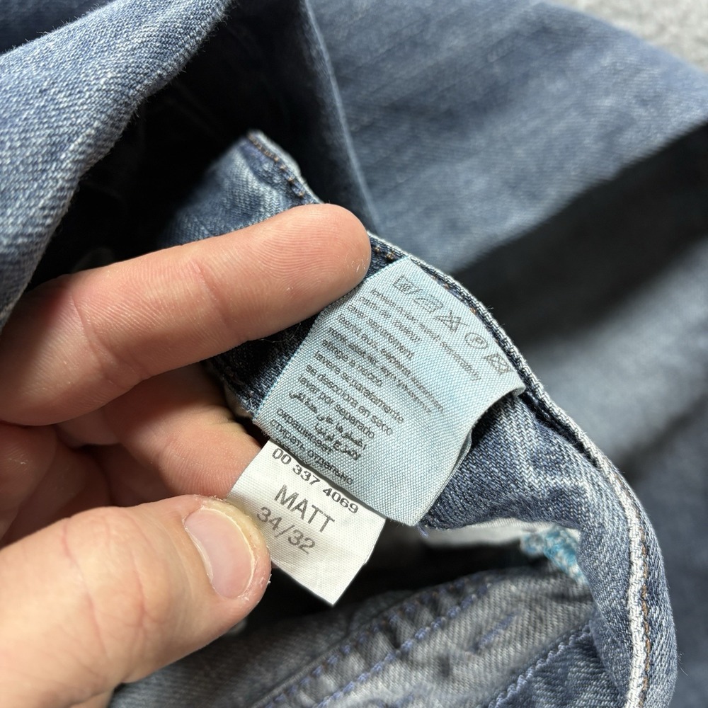 VTG Mavi Matt Mens 34x32 Relaxed Fit Straight Leg Jeans Blue Baggy Y2K Skater - Picture 7 of 9